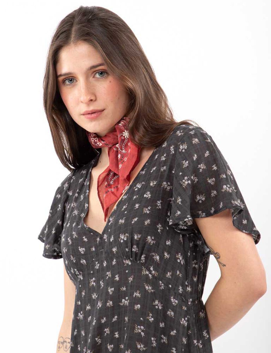 Vestido Corto Manga Corta Mujer Icono