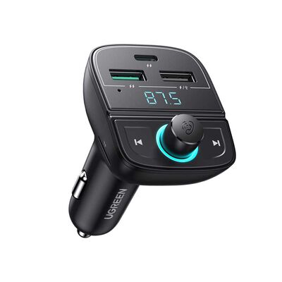 Transmisor De Audio Fm Bluetooth 5.0 Automovil 2Usb-A/1Usb-C 36A+Slot Microsd Ugreen Cd229