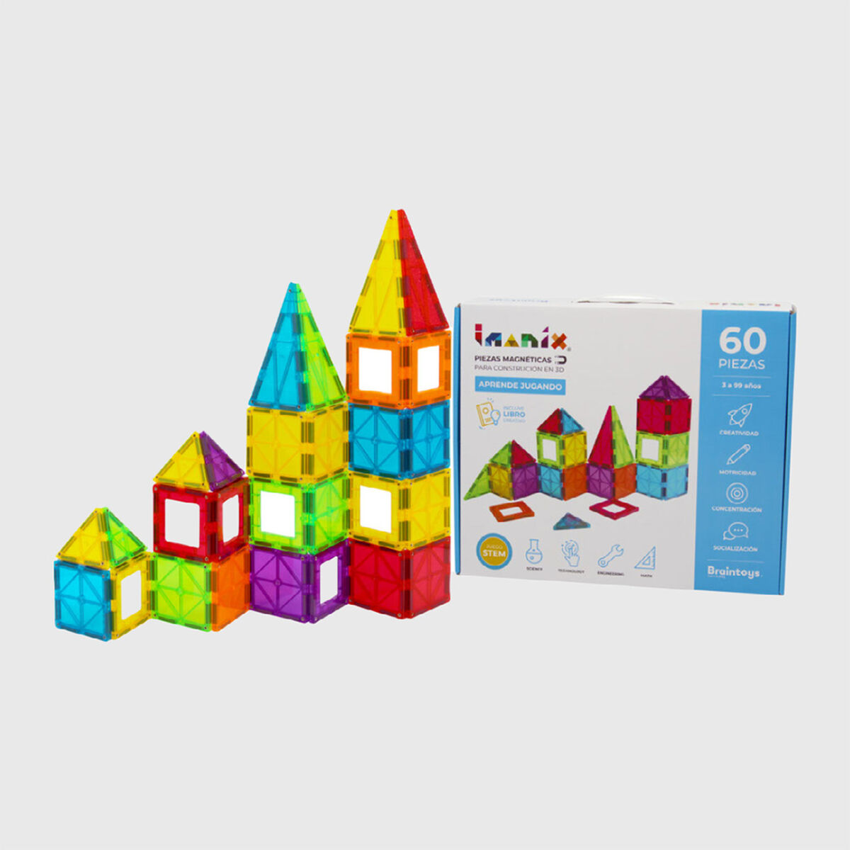Juego 60 Piezas Magnéticas Imanix