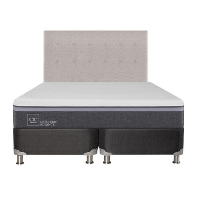Box Spring CIC Base Dividida King Ortopedic Advance + Respaldo Tigris