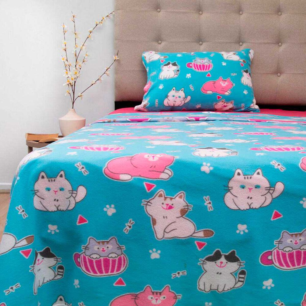 S&aacute;bana de Polar Doral 1,5 Plazas Senses Gatos