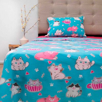 S&aacute;bana de Polar Doral 1,5 Plazas Senses Gatos