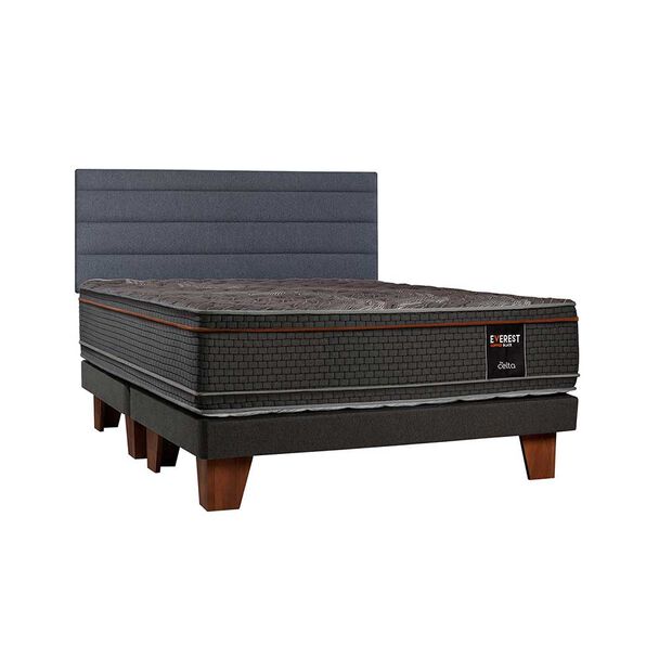 Cama Europea Celta Base Dividida 2 Plazas Copper Black + Respaldo
