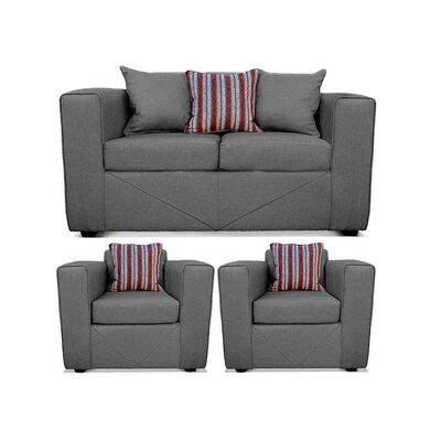 Juego de Living Elegant Detail Santa Fe Sofá 2 Cuerpos + Dos sillones 1 Cuerpo Gris