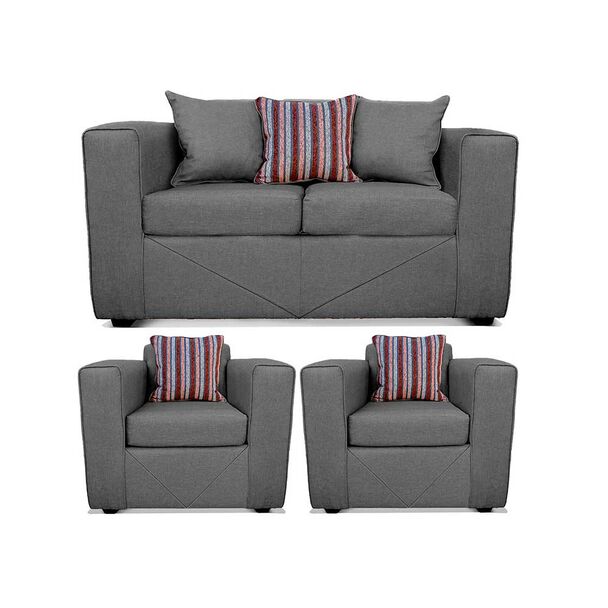 Juego de Living Elegant Detail Santa Fe Sofá 2 Cuerpos + Dos sillones 1 Cuerpo Gris