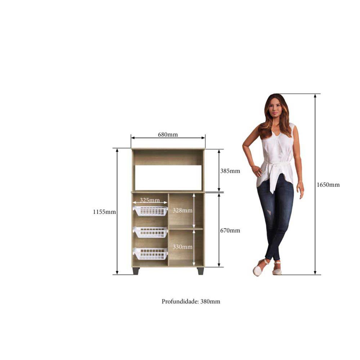 Mueble para Microondas Amuv Habana Café Blanco