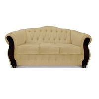 Sofá Elegant Detail Orlando 3 Cuerpos Tela Beige
