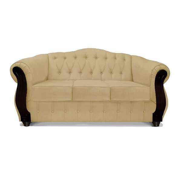 Sofá Elegant Detail Orlando 3 Cuerpos Tela Beige