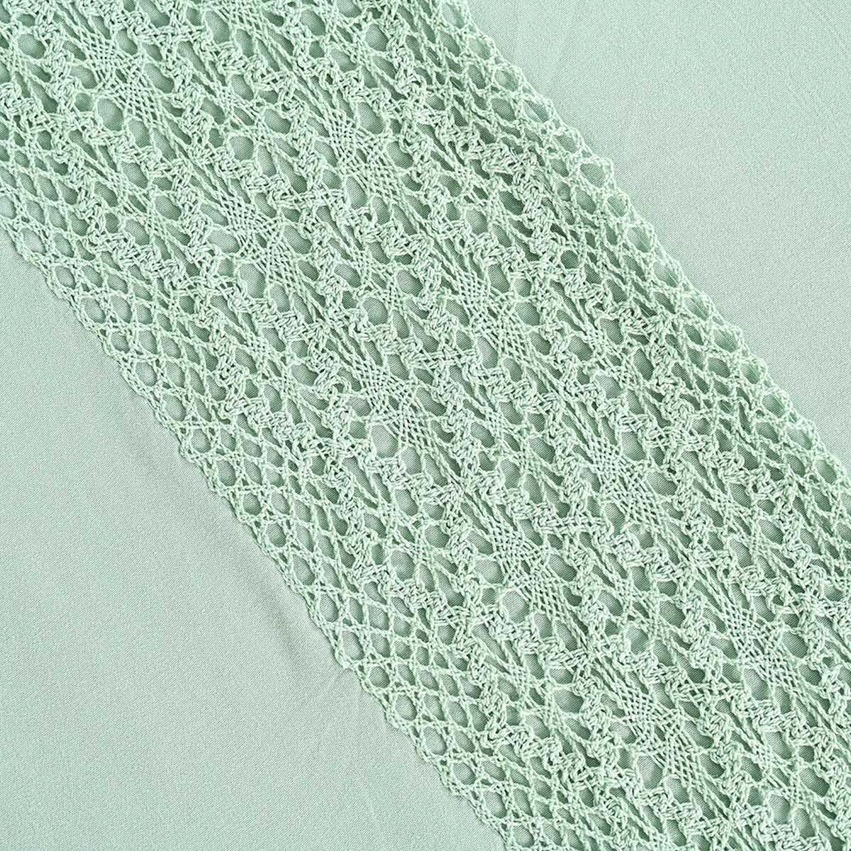 Juego de S&aacute;banas American Family 2 Plazas Crochet Menta