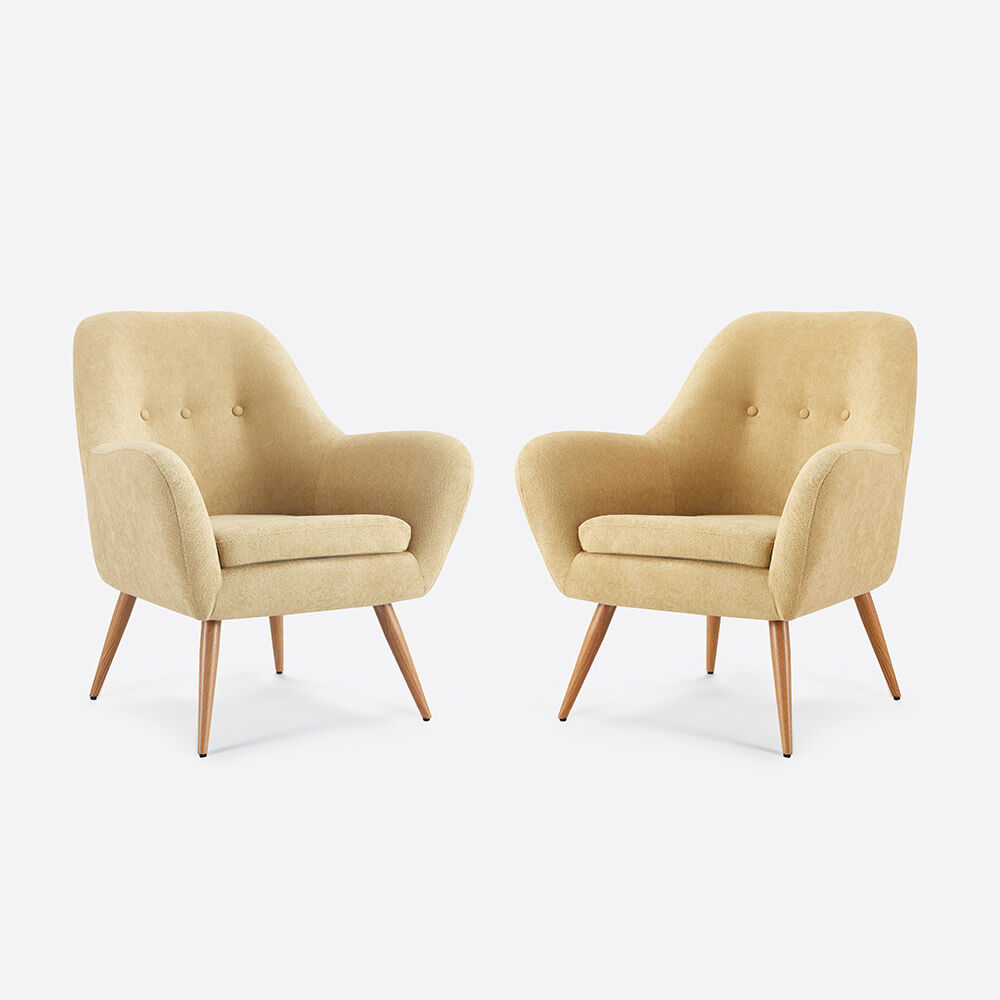 Set 2 Poltronas Rosen Bartolo 1 Cuerpo Custard