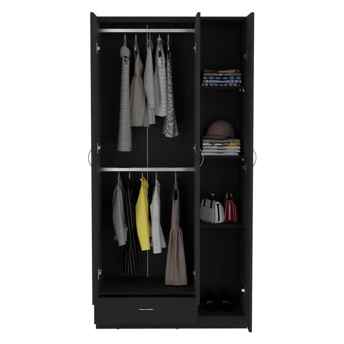 Clóset TuHome Z-90 3 Puertas 1 Cajón Wengue