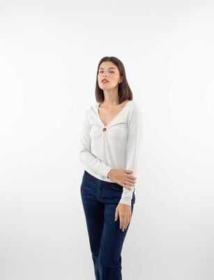 Imagen 1 del producto Polera Manga larga Mujer Fiorucci Crudo