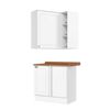 Combo Cocina Esquinero Mueble Aéreo + Base Home Mobili Americana Natural