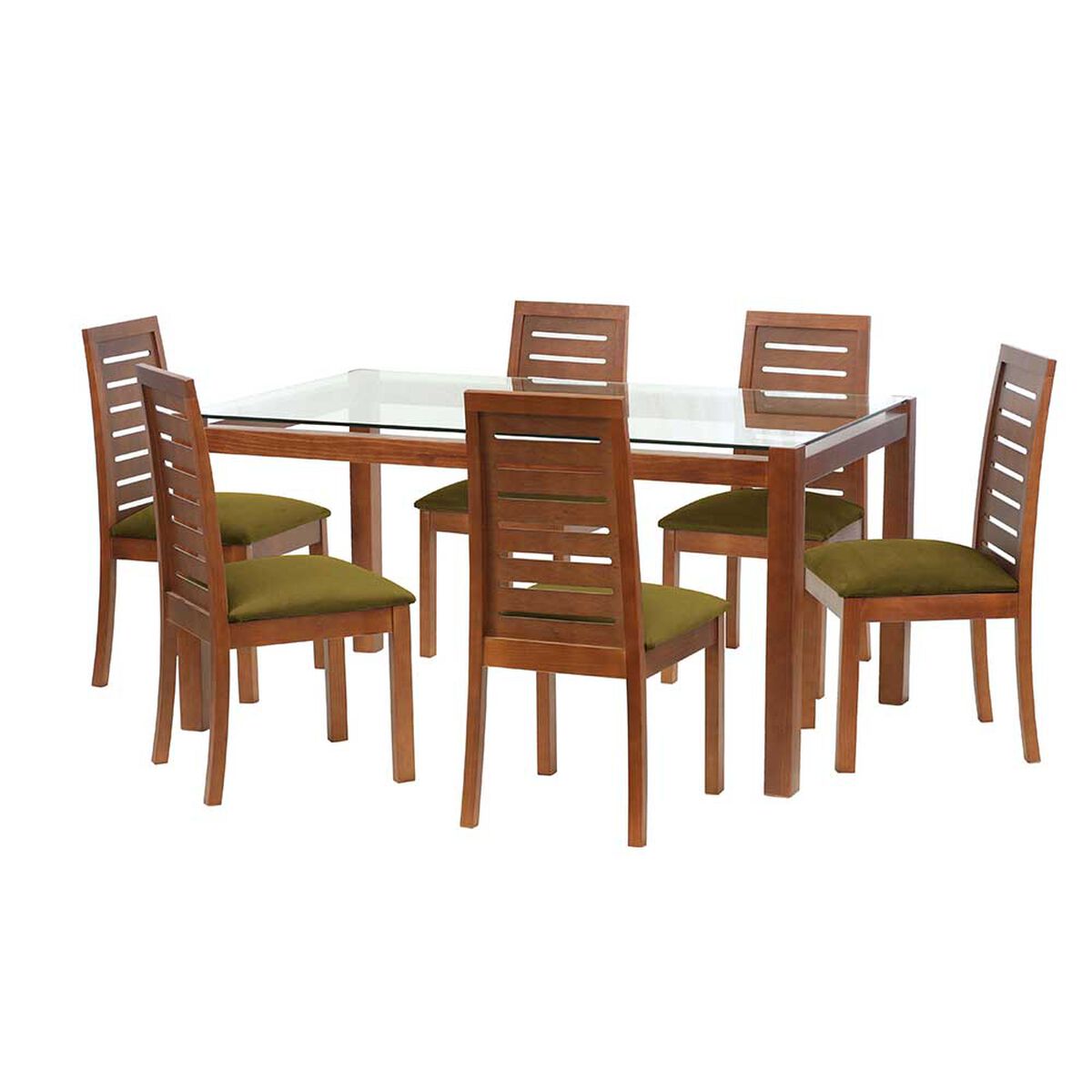 Juego de Comedor Latam Home Barcelona 6 Sillas Verde