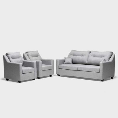 Juego de Living Almore Noruega Sofá 3 Cuerpos + Dos Sillones 1 Cuerpo Gris
