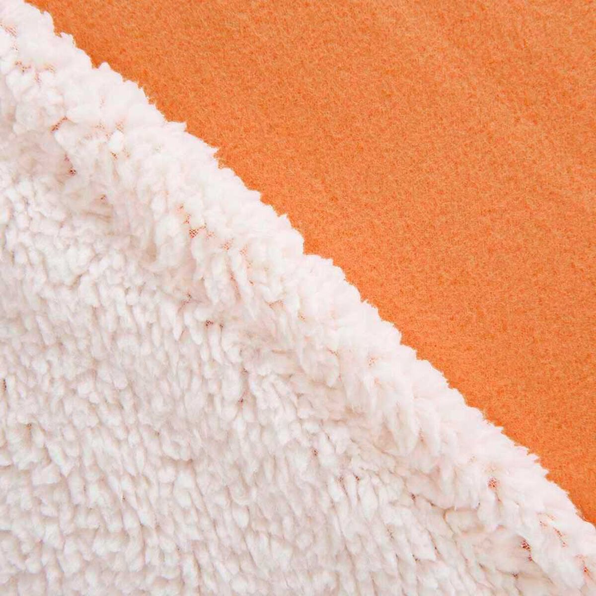Frazada Polar Sherpa Mashini 2 Plazas Liso Naranjo