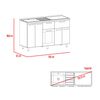 Combo Modulo Inferior con Lavaplatos + Modulo Superior TuHome Hasselt Gris Rovere
