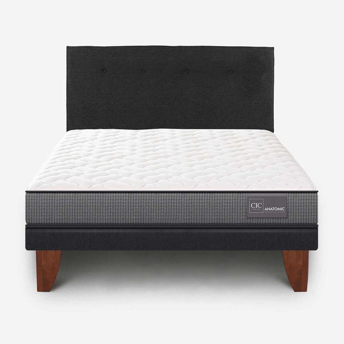 Cama Europea CIC 2 Plazas Anatomic + Respaldo Black