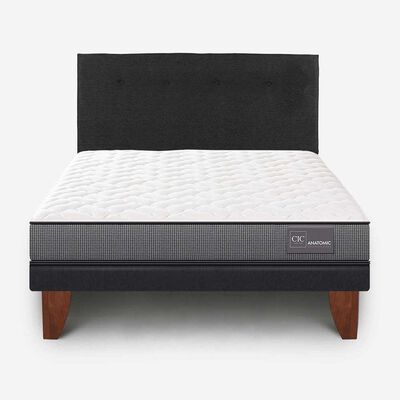 CIC Cama Europea CIC 2 Plazas Anatomic + Respaldo Black