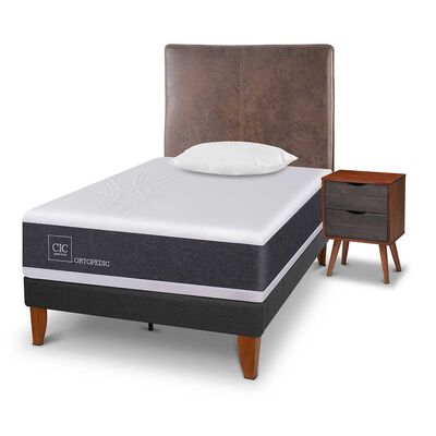 Imagen 2 del producto Cama Europea CIC 1,5 Plazas New Ortopedic + Respaldo Baker + Velador + Almohada Viscoelástica