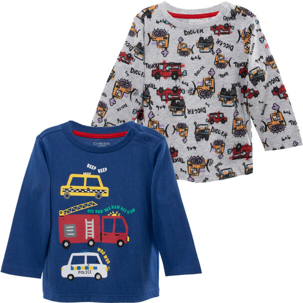 Pack 2 Polera Manga Larga de Algodón Chess Baby