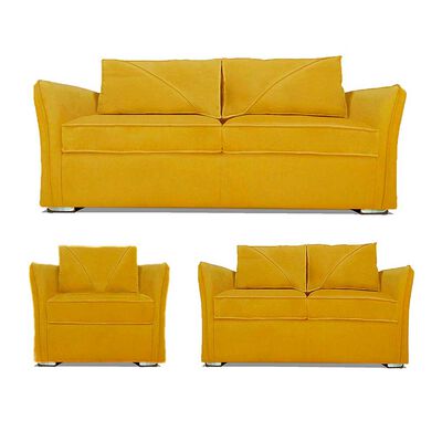 Juego de Living Elegant Detail Atlanta Sofá 3 Cuerpos + Sofá 2 Cuerpos + Sillón 1 Cuerpo Oro