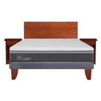 Cama Europea CIC 2 Plazas Ortopedic Advance + Respaldo + 2 Veladores New Villarrica