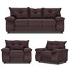 Juego de Living Innovamuebles Fortaleza Córdoba Sofá 3 Cuerpos + Dos Butacas 1 Cuerpo Chocolate