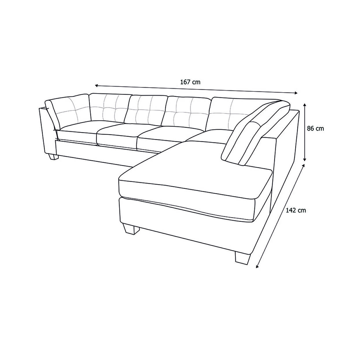 Sofá Seccional Innovamuebles Kahlo 3 Cuerpos Gris Claro