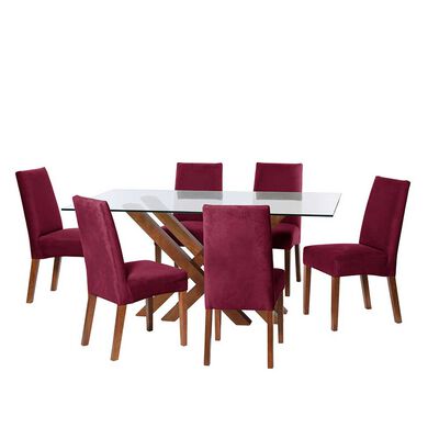 Imagen 1 del producto Juego de Comedor Latam Home Merida 6 Sillas Burdeo