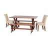 Juego de Comedor Latam Home Sevilla Oviedo 2 Sillas + 2 Bancas Lino Natural
