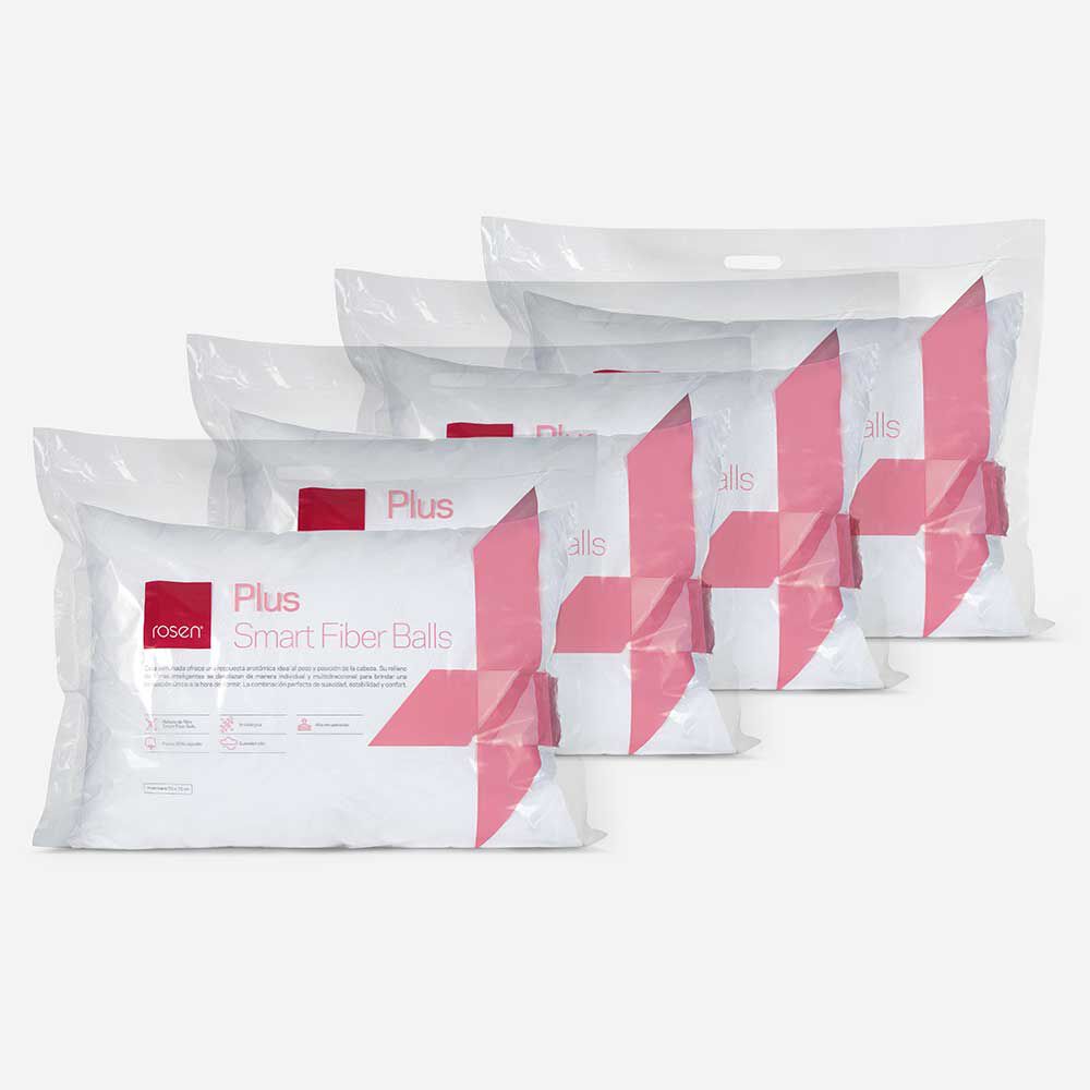 Set 4 Almohadas Rosen Fibra Plus 50x70 cm