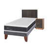 Cama Europea CIC 1,5 Plazas Ortopedic + Respaldo + Velador