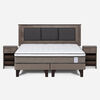 Combo Cama Europea Rosen King New Style 6 BD + Respaldo y Veladores Rachel