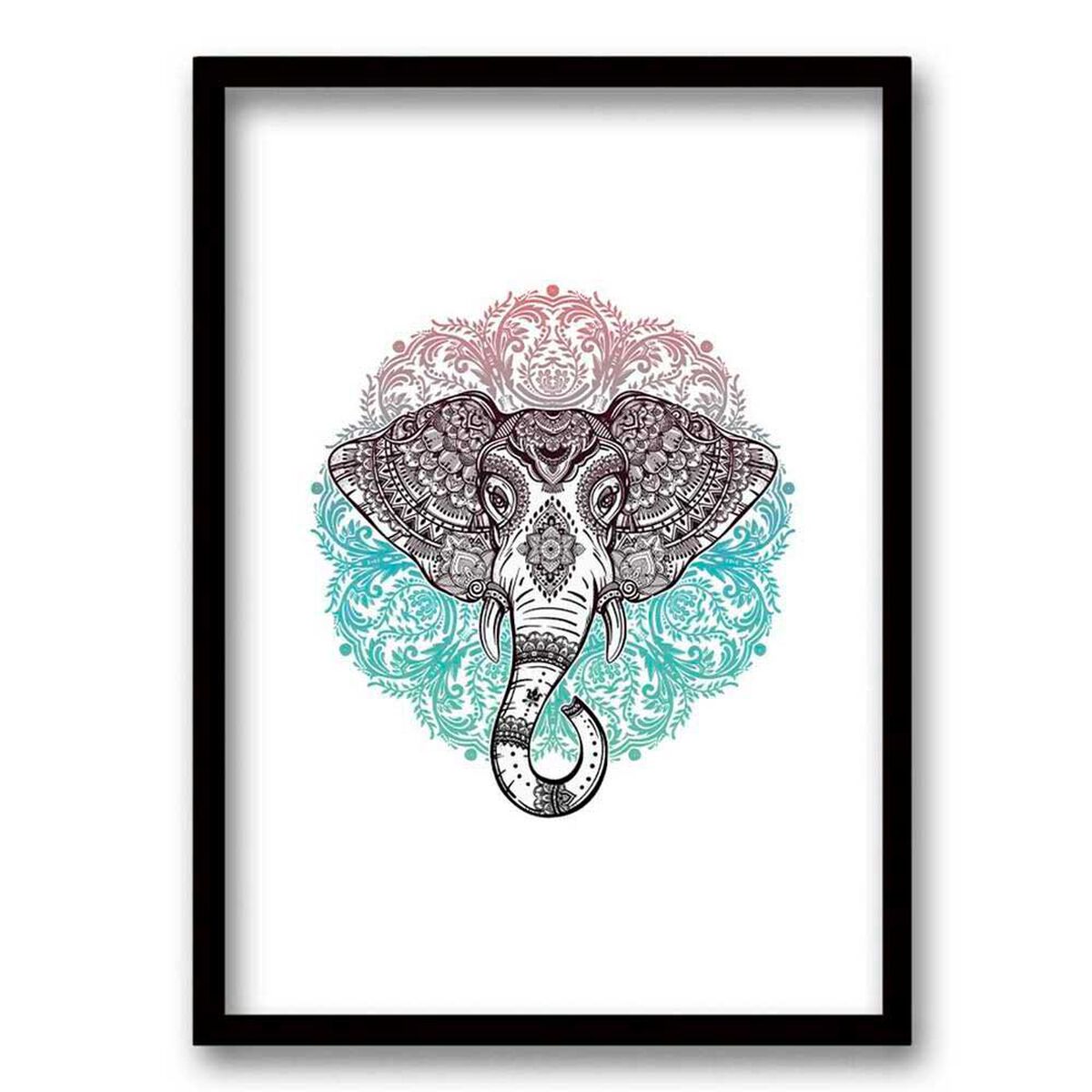 Cuadro Decorativo Retela Elephant Mandala 50 x 35 cm