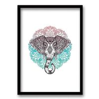 Cuadro Decorativo Retela Elephant Mandala 50 x 35 cm