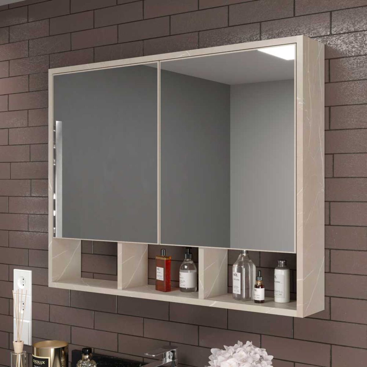 Botiquín Baño Espejo Home Mobili Amsterdams Beige