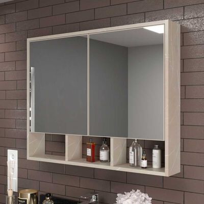 Imagen 2 del producto Botiquín Baño Espejo Home Mobili Amsterdams Beige