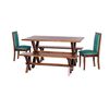 Juego de Comedor Latam Home Sevilla Girona 2 Sillas + 2 Bancas Velvet Turquesa