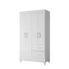 Combo Cl&oacute;set 4 Puertas 2 Cajones + C&oacute;moda 8 Cajones Vekkahome Mobi Blanco