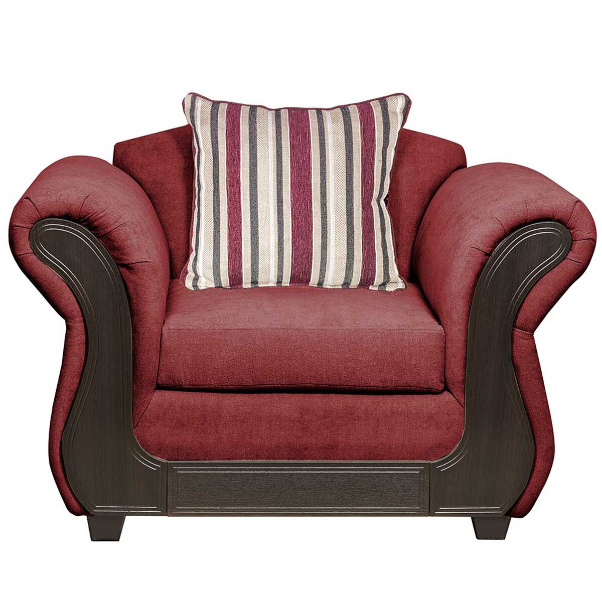 Juego de Living Innovamuebles Palermo Sofá 3 Cuerpos + Dos Sillones 1 Cuerpo Wine