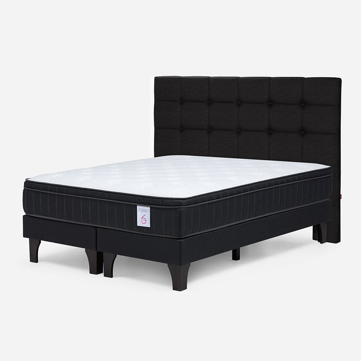 Cama Europea Rosen King New Style 6 Plus + Respaldo Issey