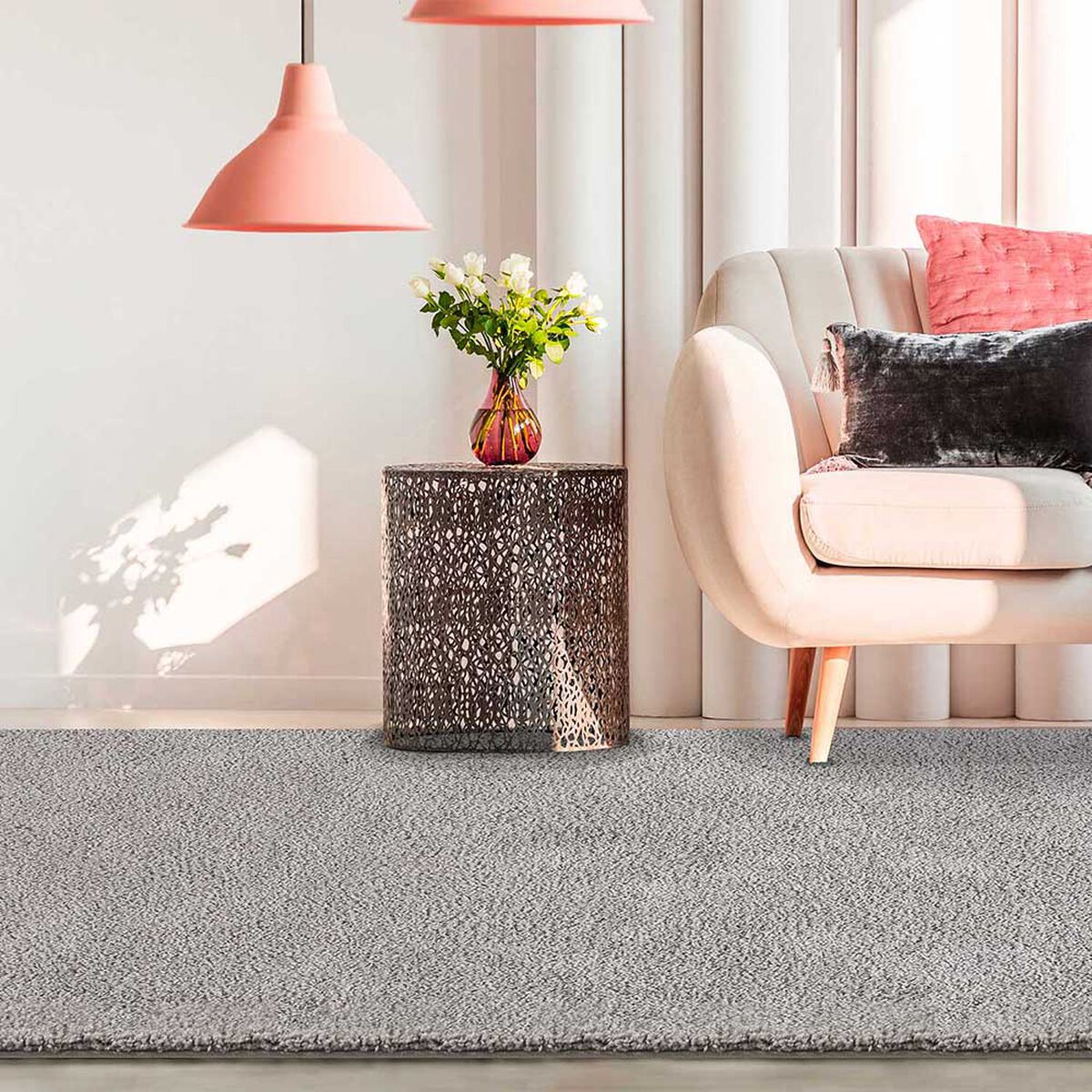 Alfombra Dib Shaggy Colors 150 x 200 cm Gris