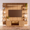 Rack TV 70" + Panel Neon Float Led + 2 Repisas Decocasa Carvalho