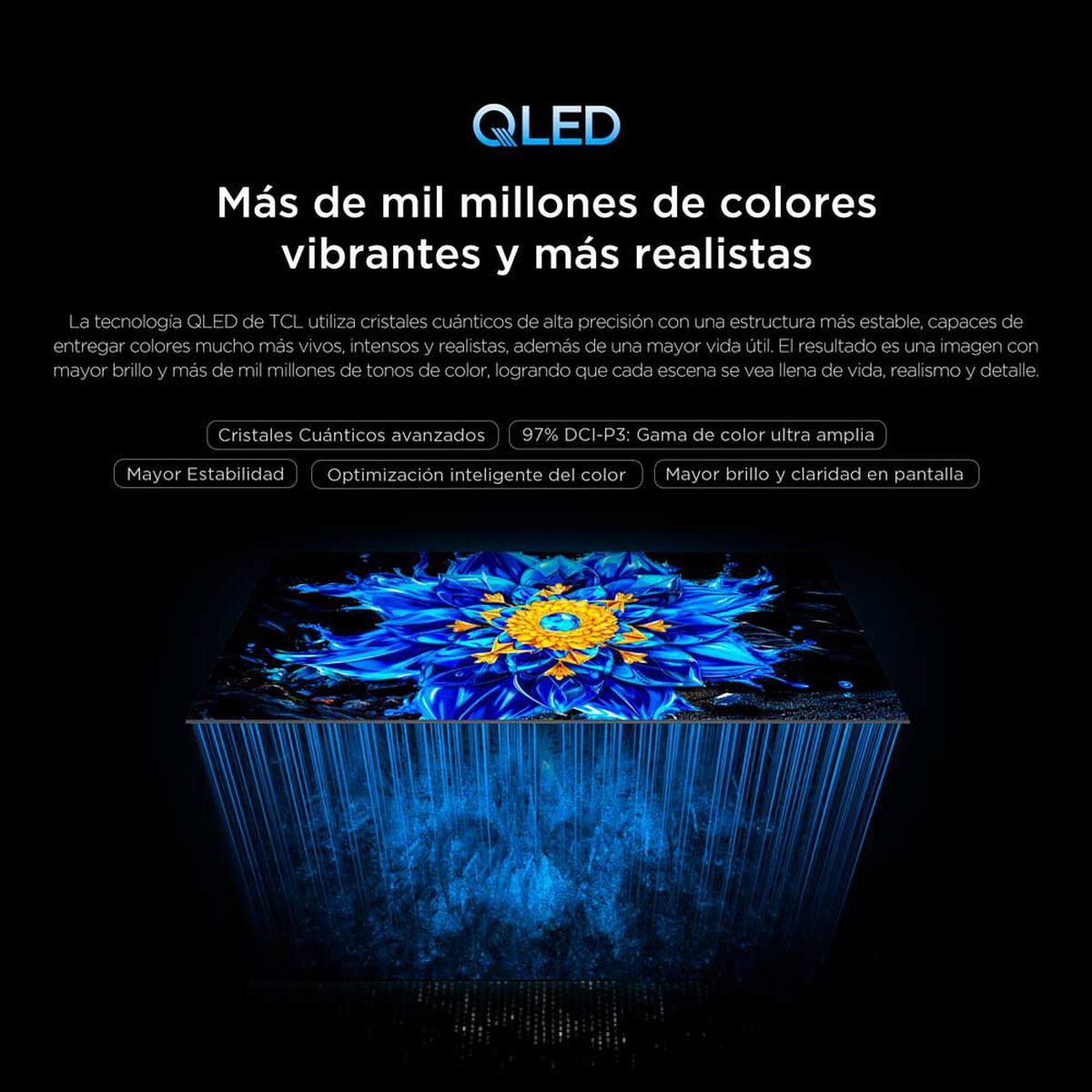 SmartTV  TCL 43P7L  QLED 4K Google TV 43 pulgadas Negro