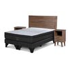 Cama Europea Rosen Base Dividida 2 Plazas Tempo + Respaldo + 2 Veladores Sicilia