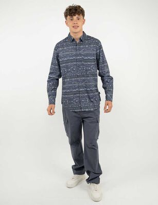 Imagen 2 del producto Camisa Manga Larga Hombre Cutback Azul, Negro, Verde