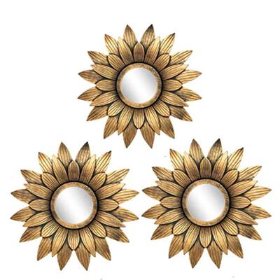 Set 3 Espejos Plástico Vgo para Colgar Circular 25 cm Negro