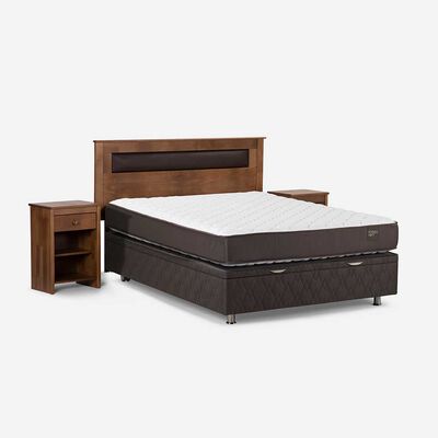 Imagen 1 del producto Boxet Rosen 2 Plazas Ergo T + Respaldo + 2 Veladores Ferrara