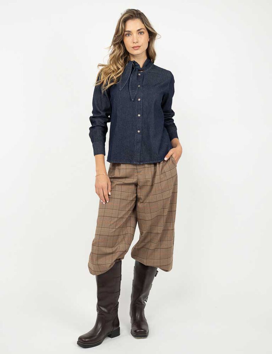 Blusa Denim Manga Larga Mujer Zibel